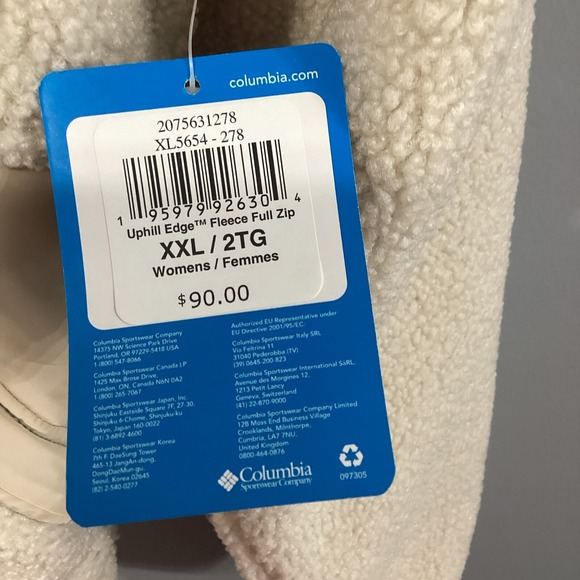 Columbia Women's Uphill Edge Fleece Full-Zip Pullover Sz XXL Dark Stone NWT - Picture 5 of 9